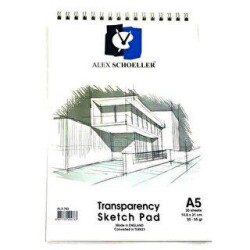 Alex Schoeller Eskiz Blok Transparan Spiralli 50-55gr A5 30 Yaprak ALX-0763 - Alex Schoeller