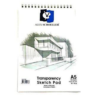 Alex Schoeller Eskiz Blok Transparan Spiralli 50-55gr A5 30 Yaprak ALX-0763 - 1