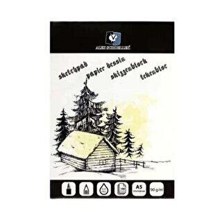 Alex Schoeller Jumbo Eskiz Blok 90 gr A5 100 Yaprak Üstten Yapışkanlı ALX-0282 - 1