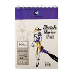 Alex Schoeller Sketch Marker Pad Eskiz Defteri 200gr A4 40yp Spiralli - Alex Schoeller