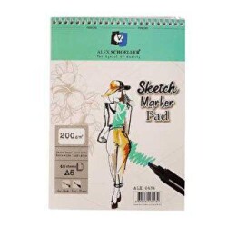 Alex Schoeller Sketch Marker Pad Eskiz Defteri 200gr A5 40yp Spiralli - Alex Schoeller
