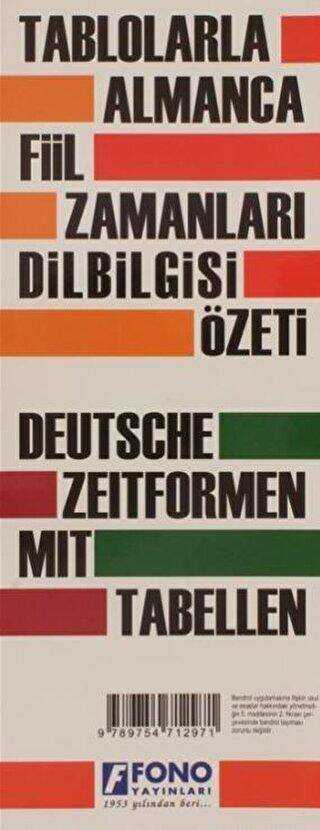 Almanca Fiil Zamanları ve Dilbilgisi Tablosu - Fono Yayınları
