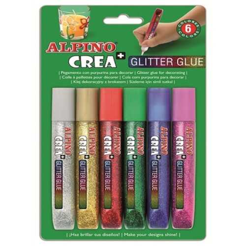 Alpino De-015 Crea Glitter Glue 6Lı