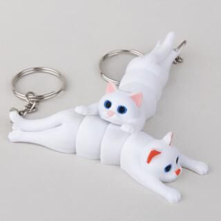 Anahtarlık Charm Çanta Süsü - Beyaz Kedi - 1