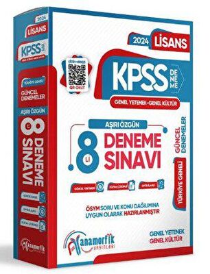 Anamorfik Yayınları 2024 KPSS Lisans GY-GK TG Kurumsal 8Li Dijital Çözümlü Paket Deneme Sınavı Anamorfik Yayınları