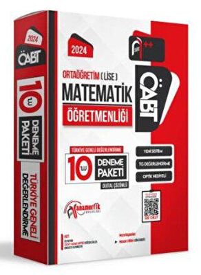 Anamorfik Yayınları 2024 ÖABT Ortaöğretim Lise Matematik Öğretmenliği Türkiye Geneli 10 Deneme Dijital Çözümlü - 1