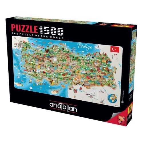 Anatolian Puzzle 1500 Parça Panoramik Türkiye Haritası - 1