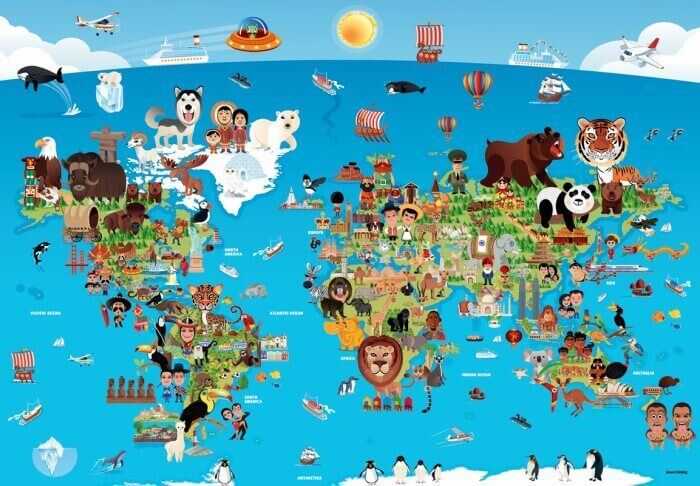 Anatolian Puzzle 260 Parça Karikatür Dünya Haritası