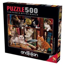 Anatolian Puzzle Kediler ve Kitaplar 500 Parça - Anatolian