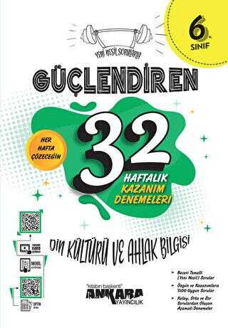 Ankara Yayıncılık 6. Sınıf Güçlendiren 32 Haftalık Din Kültürü ve Ahlak Bilgisi Kazanım Denemeleri