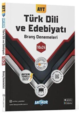 Antikor Yayınları AYT Türk Dili ve Edebiyatı 10x24 Branş Denemeleri - 1
