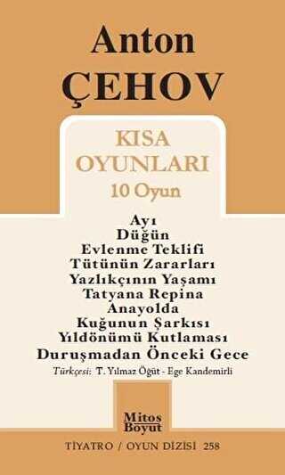Anton Çehov Kısa Oyunları 10 Oyun - Mitos Boyut Yayınları