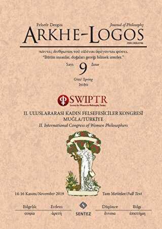Arkhe - Logos Felsefe Dergisi Sayı: 9 Güz 2020