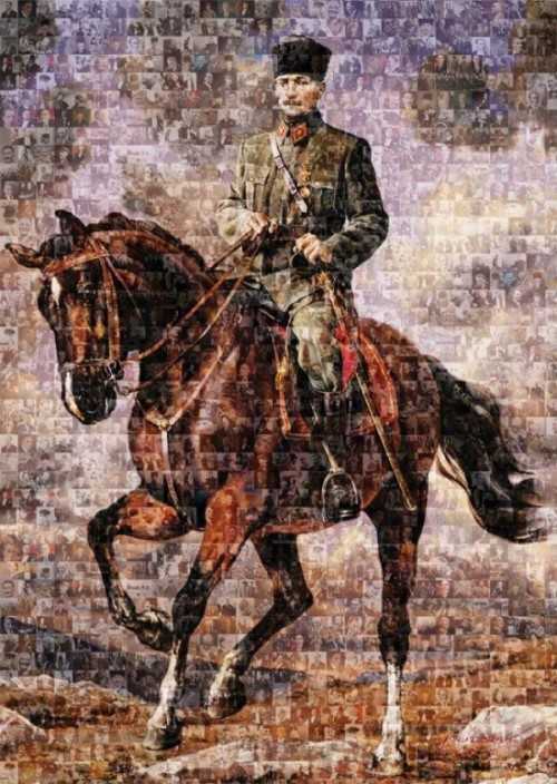 Art Puzzle 1000 Parça Atatürk Sakarya İsimli Atıyla Kolaj