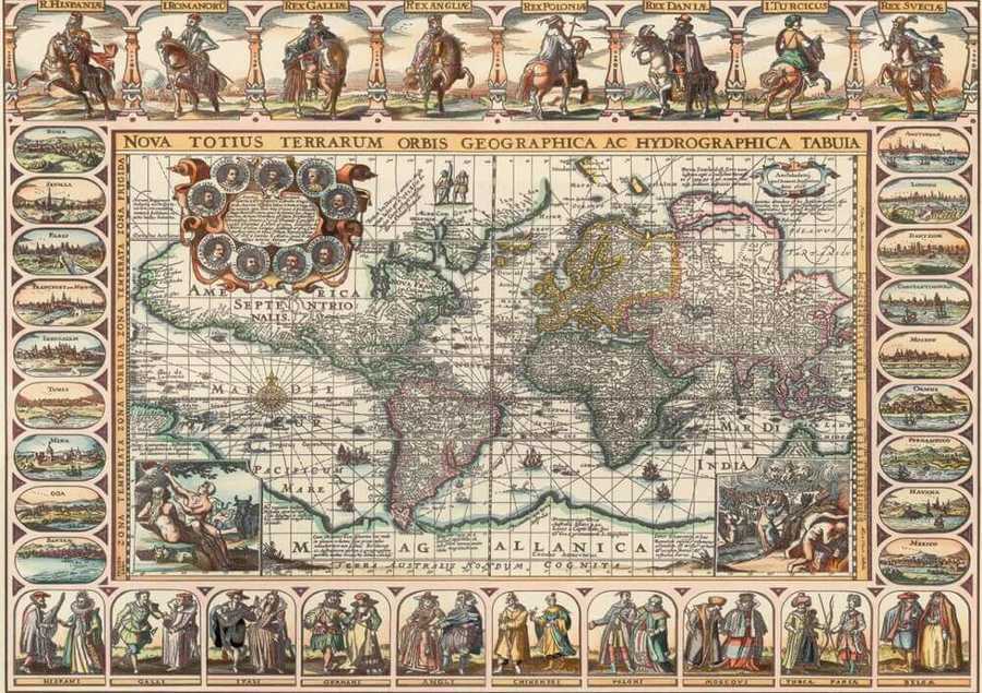 Art Puzzle 1000 Parça Eski Dünya Haritası