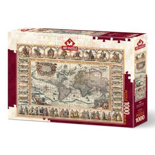Art Puzzle 1000 Parça Eski Dünya Haritası