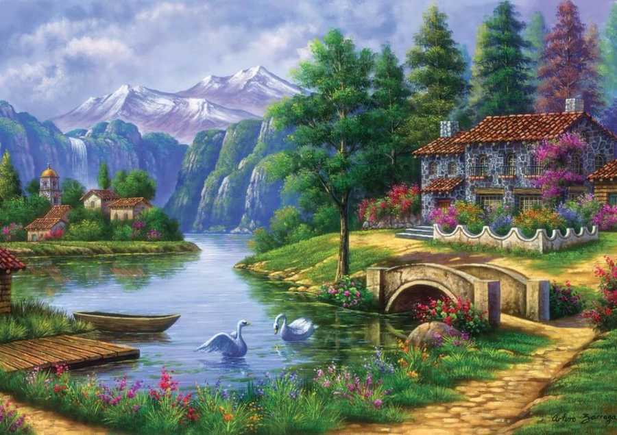Art Puzzle 1500 Parça Göl Köy