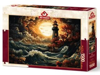 Art Puzzle Fırtınada Deniz Feneri 1500 Parça Puzzle - 1