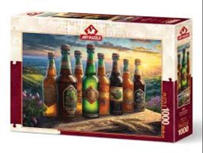 Art Puzzle Retro Bira Şişeleri 1000 Parça Puzzle - 1