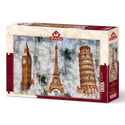 Art Puzzle Üç Şehir Üç Kule 1000 Parça Puzzle 5199 - 1
