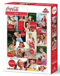 Art Puzzle Vintage Kızları Kolaj, Coca Cola 1500 Parça - Art Puzzle