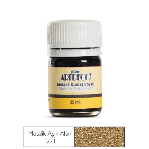 Artdeco Metalik Kumaş Boyası 25Ml Açık Altın 1221