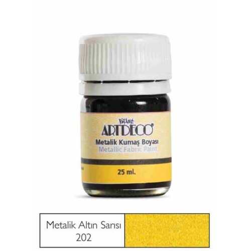 Artdeco Metalik Kumaş Boyası 25Ml Altın Sarısı 202