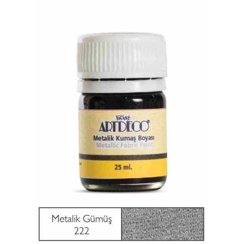 Artdeco Metalik Kumaş Boyası 25Ml Gümüş 222