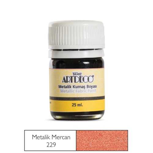 Artdeco Metalik Kumaş Boyası 25Ml Mercan 229