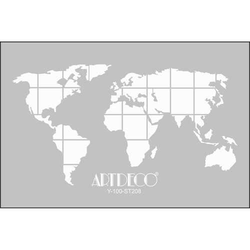 Artdeco Stencil A4 Dünya Haritası 208