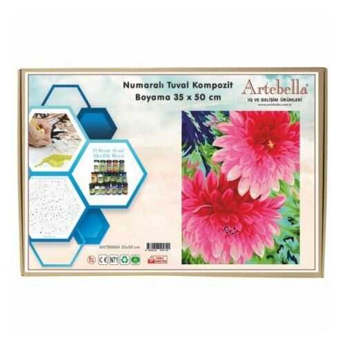 Artebella Numaralı Tuval Kompozit Boyama Antb0004 Çiçek 35X50 Cm