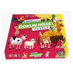 Çiftlik Hayvanları 12 Büyük Parça Dokun Hisset Puzzle - Artenino Yayıncılık
