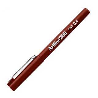 Artline 200N Fine Keçe Uçlu Yazı Kalemi Uç 0.4mm Kahverengi