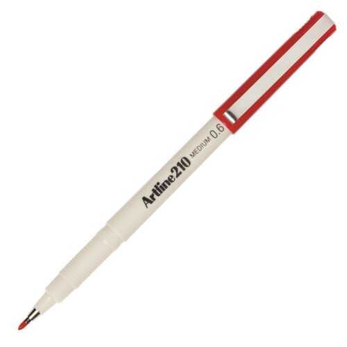 Artline 210N Keçe Uçlu Yazı Kalemi Uç 0.6mm Kırmızı