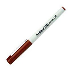 Artline 210N Keçe Uçlu Yazı Kalemi Uç 0.6mm Koyu Kahverengi - Artline