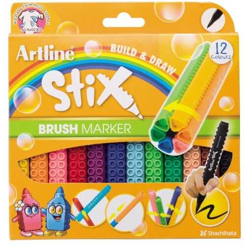Artline Stix Brush Marker Esnek Uçlu Keçeli Kalem Seti 12 Renk