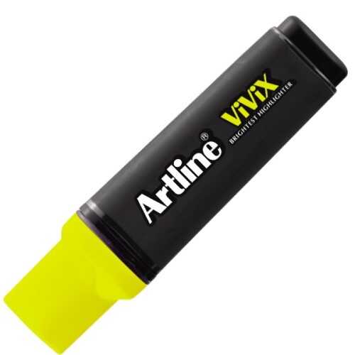 Artline Vivix Parlak Mürekkepli Fosforlu Kalem Kesik Uç 2.0-5.0Mm F.Sarı