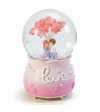 Aşk ve Kiraz Ağacı Müzikli Işıklı Kar Küresi - 1