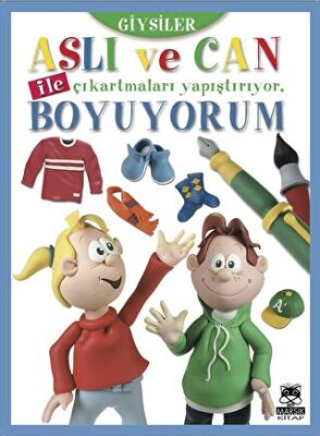 Aslı ve Can ile Çıkartmaları Yapıştırıyor, Boyuyorum Giysiler - 1
