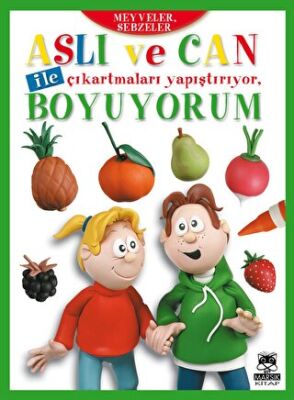 Aslı ve Can ile Çıkartmaları Yapıştırıyor, Boyuyorum Meyveler ve Sebzeler - 1