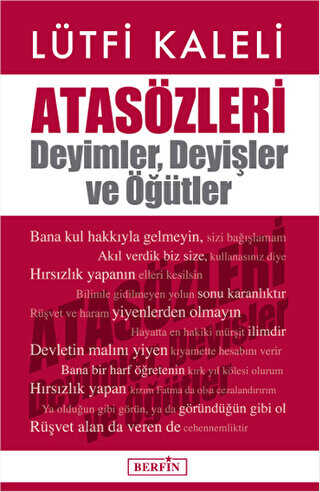Atasözleri : Deyimler, Deyişler ve Öğütler - Berfin Yayınları