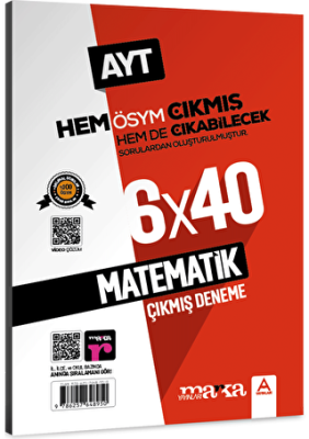 AYT Matematik ÖSYM Çıkmış ve Çıkabilecek Sorulardan Oluşturulmuş 6 Deneme Sınavı Tamamı Video Çözüml - 1