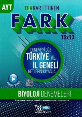 Yayın Denizi Yayınları AYT Tekrar Ettiren Fark 15 x 13 Biyoloji Denemeleri - 1