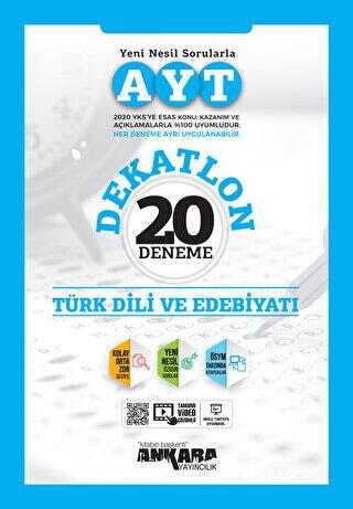 Ankara Yayıncılık AYT Türk Dili ve Edebiyatı Dekatlon 20 Deneme