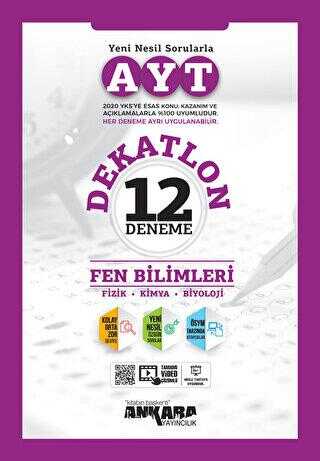 Ankara Yayıncılık AYT Fen Bilimleri Dekatlon 12 Deneme