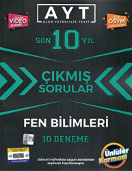 AYT Fen Bilimleri Son 10 Yıl Çıkmış Sorular 10 Deneme - Ünlüler Karması