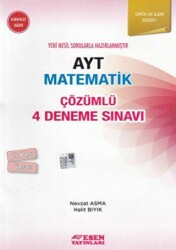Esen Yayınları AYT Matematik Çözümlü 4 Deneme Sınavı - Kırmızı Seri - Esen Yayınları