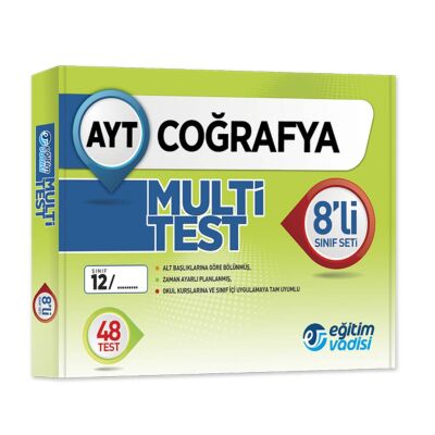 AYT Multi 8 Öğrencilik Kutu Test Coğrafya Eğitim Vadisi - 1