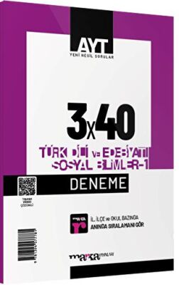 Marka Yayınları 2023 AYT Türk Dili ve Edebiyatı Sosyal Bilimler - 1 3x40 Deneme - 1