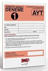 Yargı Yayınevi AYT Türkiye Geneli Deneme 1 - Yargı Yayınevi
